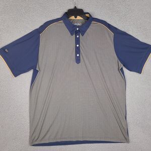 G Mac‎ By Kartel Polo Shirt Men's XL Blue Brown Short Sleeve Golf Collared
